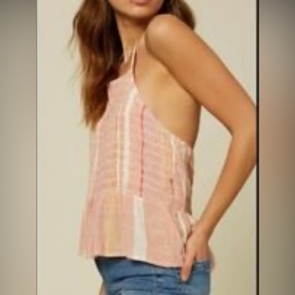O'Neill Norma Smocked Halter Top in multi color size M. - Picture 2 of 5